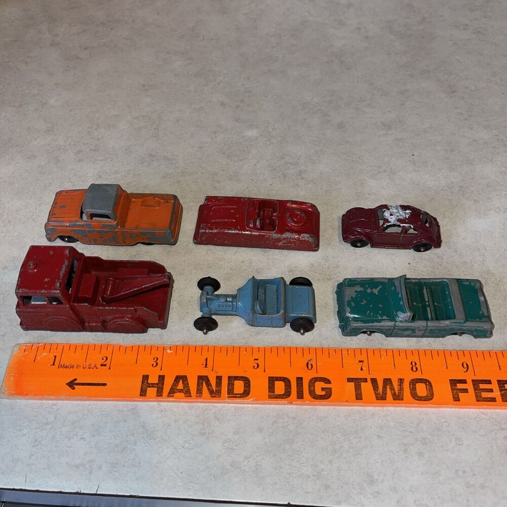 Lot of 6 Vtg TootsieToy Chicago Die cast Coupe Dune Buggy Tow Truck Convertible
